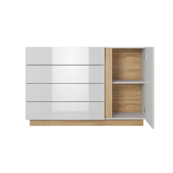 Комод Marco 1D4S/138 Білий Глянець , Дуб Грандсон (132936418) в интернет-магазине