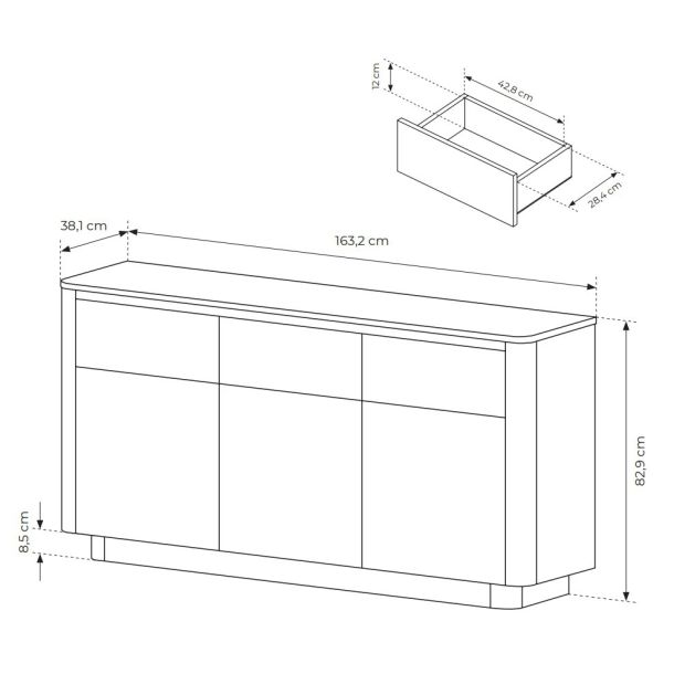Комод Torro 3D3S/163 Дуб кремона (1321485400) купить