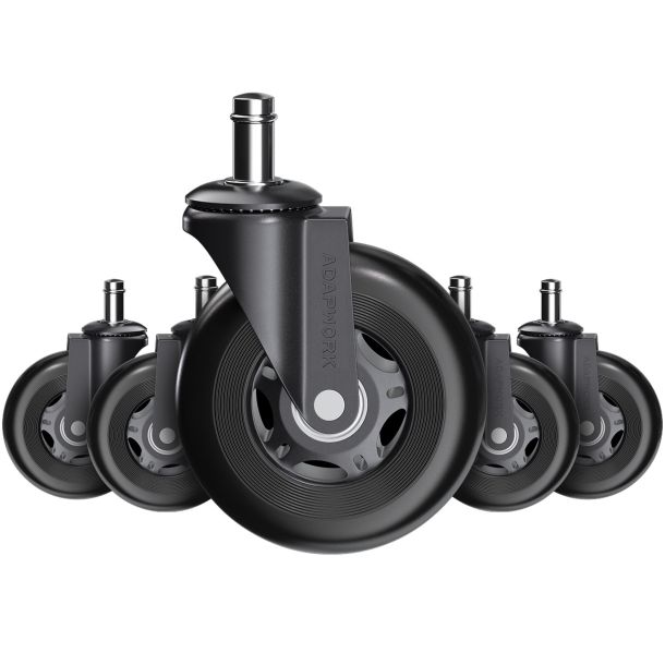 Комплект 5шт прорезиненных роликов ADAPWORK CASTORS 65 Черный (106935883) с доставкой