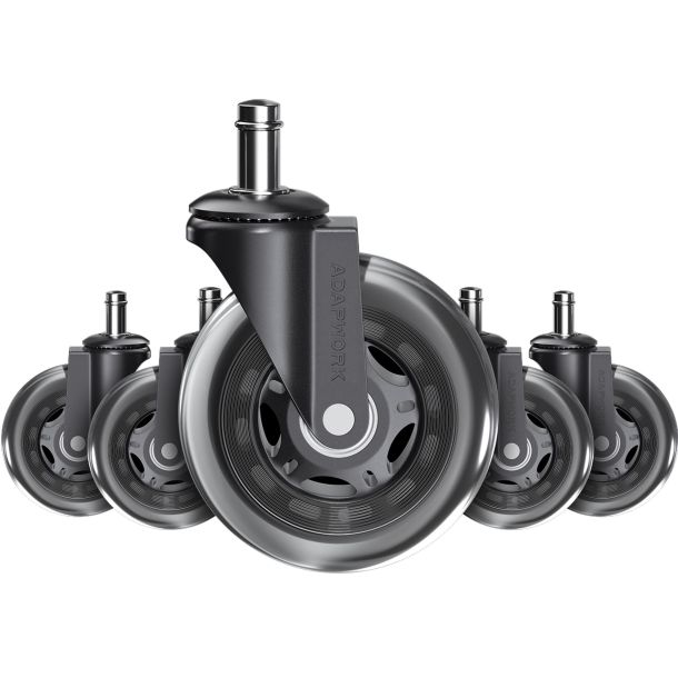 Комплект 5шт прорезиненных роликов ADAPWORK CASTORS 65 Прозрачный черный (1061176485) в Украине