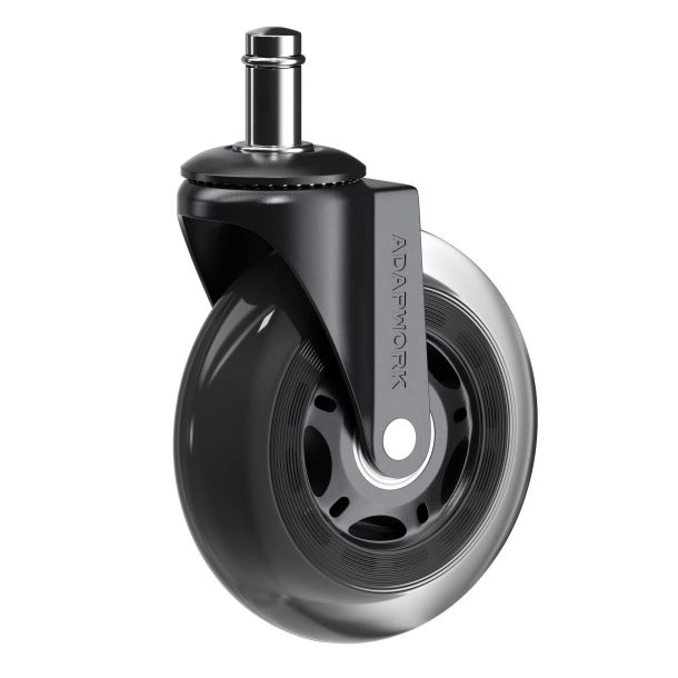 Комплект 5шт прогумованих роликів ADAPWORK CASTORS 65 Прозорий чорний (1061176485) с доставкой