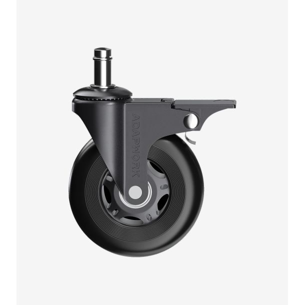 Комплект 5шт прогумованих роликів ADAPWORK CASTORS 75 FIX Чорний (1061488683) в Киеве