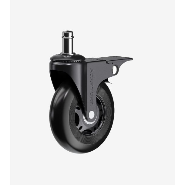 Комплект 5шт прогумованих роликів ADAPWORK CASTORS 75 FIX Чорний (1061488683) в Украине