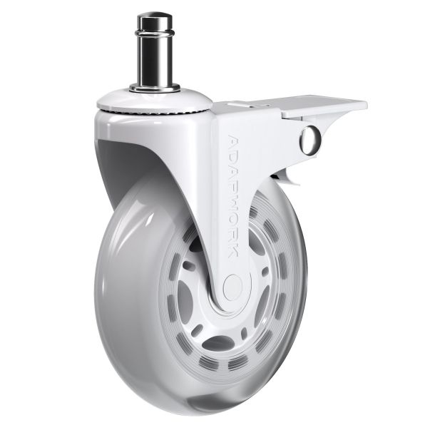 Комплект 5шт прогумованих роликів ADAPWORK CASTORS 75 FIX Прозорий білий (1061485757) фото