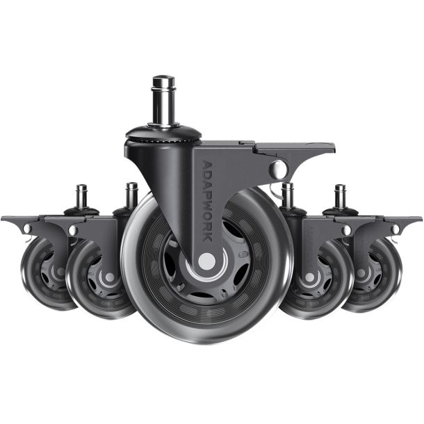Комплект 5шт прорезиненных роликов ADAPWORK CASTORS 75 FIX Прозрачный черный (106936116) с доставкой