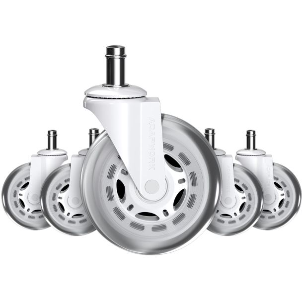 Комплект 5шт прогумованих роликів ADAPWORK CASTORS 75 Прозорий білий (1061485906) цена
