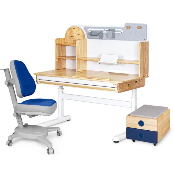 Комплект детский L Mealux Cтол Timberdesk Wood L Onyx Синий, Синий (111473452) с доставкой