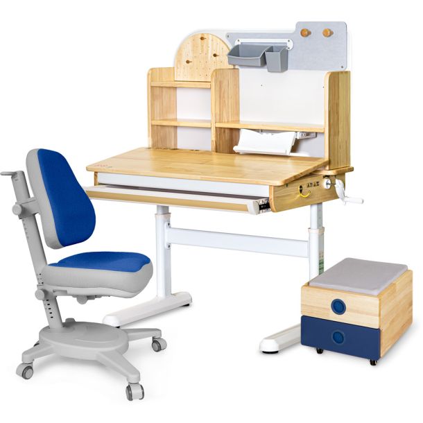 Комплект детский L Mealux Cтол Timberdesk Wood S Onyx Синий, Синий (111473446) с доставкой