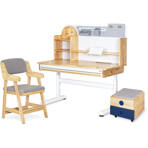 Комплект дитячий L Mealux Timberdesk Wood L Carlo Сірий, Синій (111473457) недорого