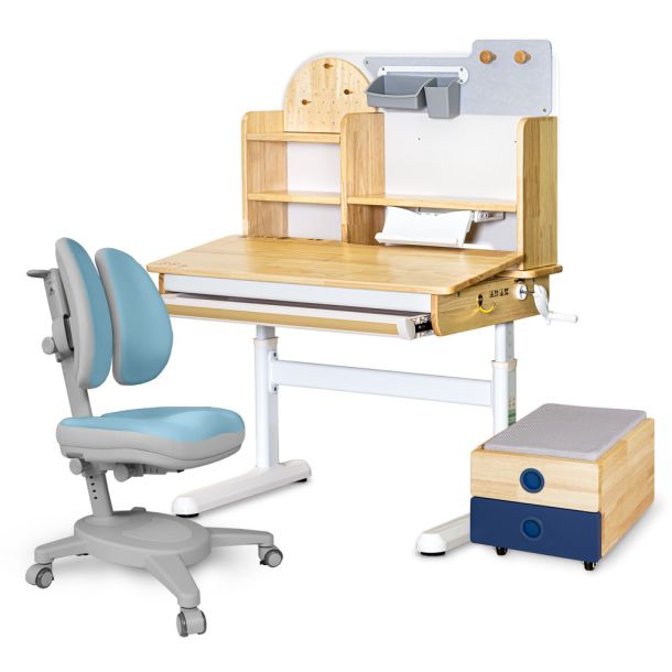 Комплект дитячий L Mealux Timberdesk Wood S Onyx Duo Блакитний, Синій (111471140) дешево