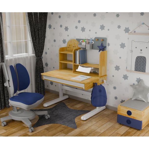 Комплект детский L Mealux Timberdesk Wood S Onyx Duo Синий, Голубой (111471138) в Киеве