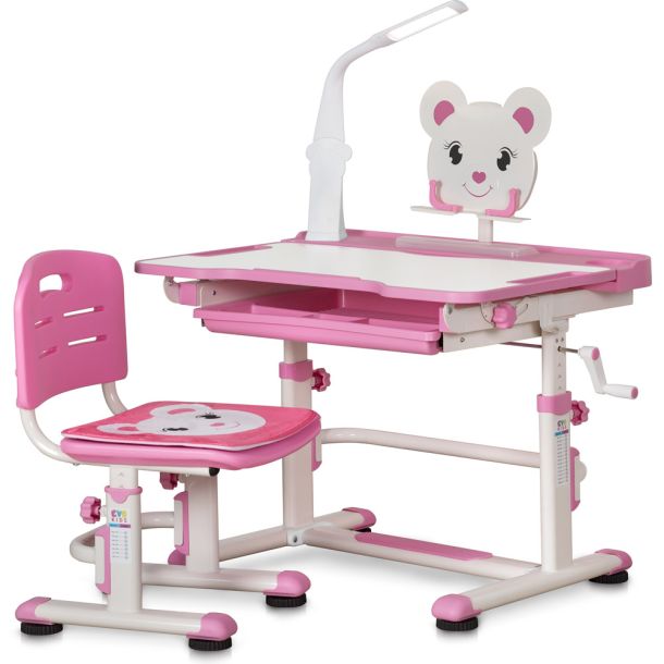 Комплект детский Evo-kids BD-04 XL Teddy с лампой Белый, Розовый (111474638) с доставкой