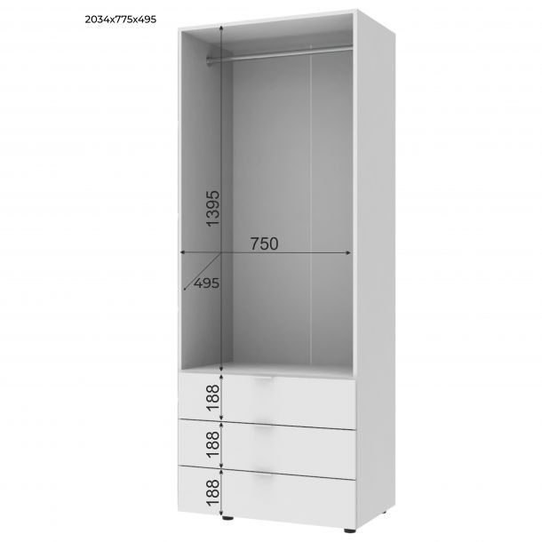 Комплект Шкафов Гелар 2+4 ДСП 232,5х49,5х203,4 Белый (1271275333) kupistul