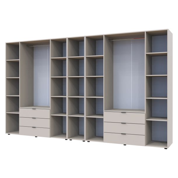 Комплект Шкафов Гелар с Этажеркой 4+4 ДСП 348.2х49.5х203.4 Кашемир (1271483425) недорого