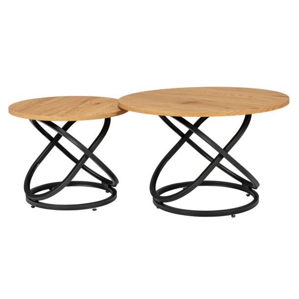Комплект журнальних столів CT-55 Дуб натуральний, Чорний (231489569) недорого