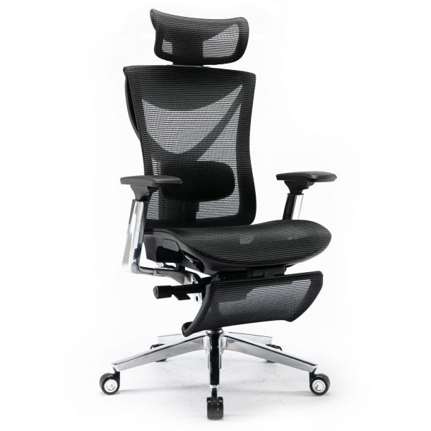Кресло ADAPWORK S1 Mesh Pro Max Senior ErgoChair Platinum Deep Black (1061205566) с доставкой