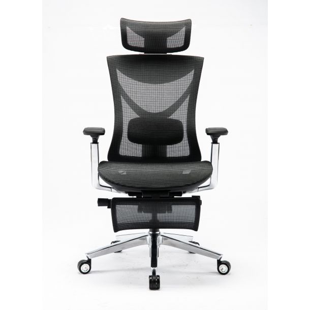 Кресло ADAPWORK S1 Mesh Pro Max Senior ErgoChair Platinum Deep Black (1061205566) в Украине
