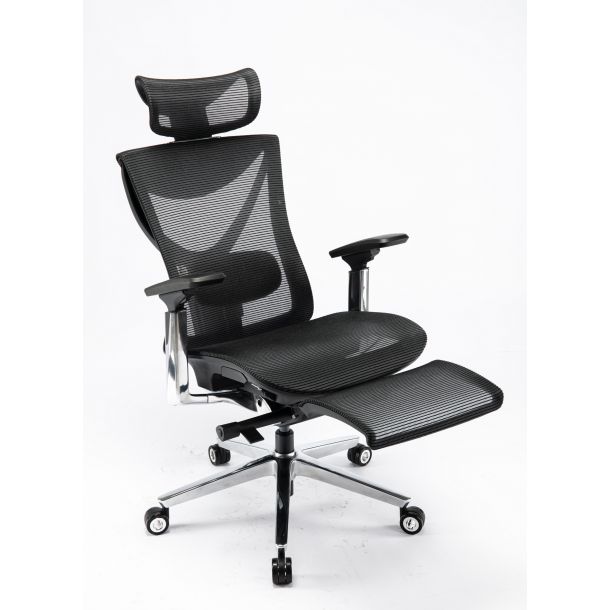 Кресло ADAPWORK S1 Mesh Pro Max Senior ErgoChair Platinum Deep Black (1061205566) недорого