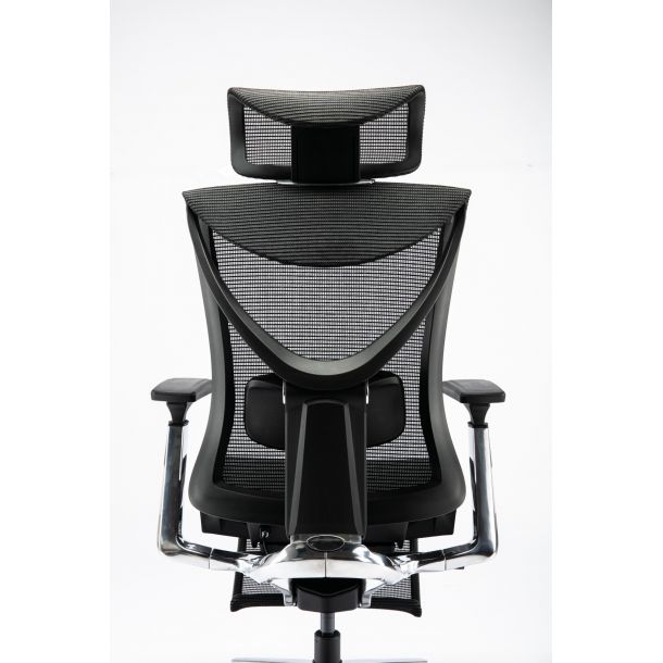 Кресло ADAPWORK S1 Mesh Pro Max Senior ErgoChair Platinum Deep Black (1061205566) в Украине