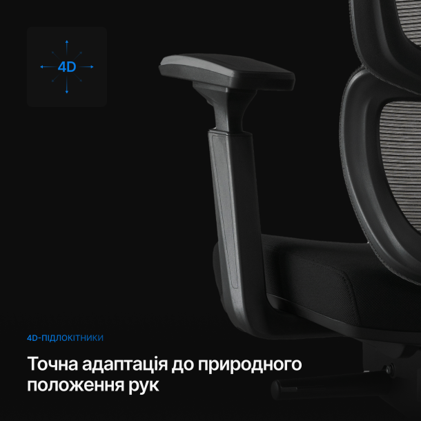 Кресло ADAPWORK S2 Senior ErgoChair Deep Black (1061485443) дешево