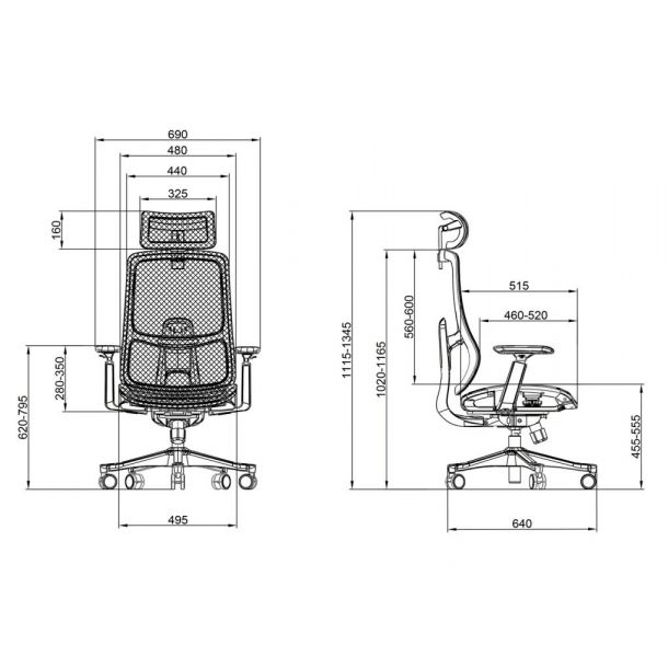Кресло ADAPWORK S4 Mesh Senior ErgoChair Deep Black (106936147) с доставкой