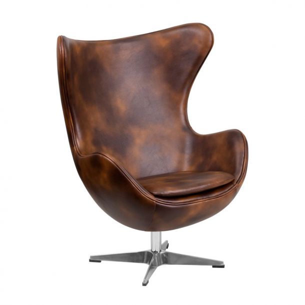 Кресло Egg Leather Темно-коричневый (10184887) недорого