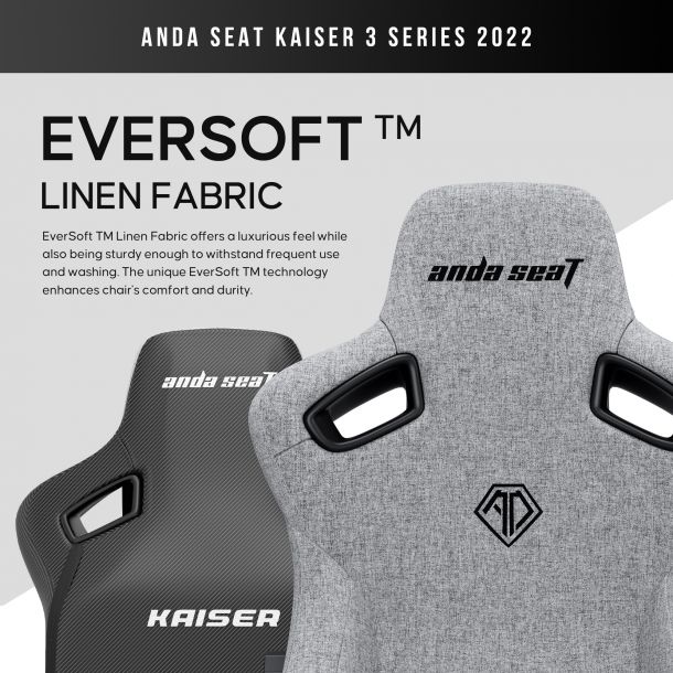 Крісло геймерське Anda Seat Kaiser 3 Pro XL Fabric Grey (871380174) в интернет-магазине