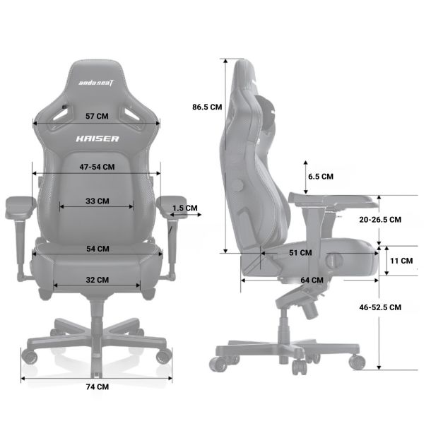 Кресло геймерское Anda Seat Kaiser 4 Size XL Premium PVC Brown (871405844) в Киеве