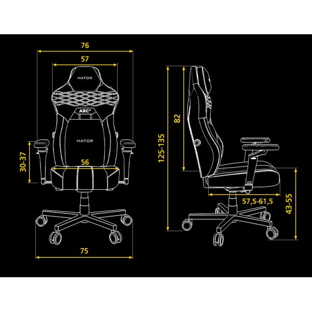 Крісло геймерське Hator Arc 4 XXL Velour Black (781489165) фото