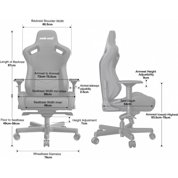 Кресло геймерское Anda Seat Kaiser 2 XL Maroon (87487741) дешево