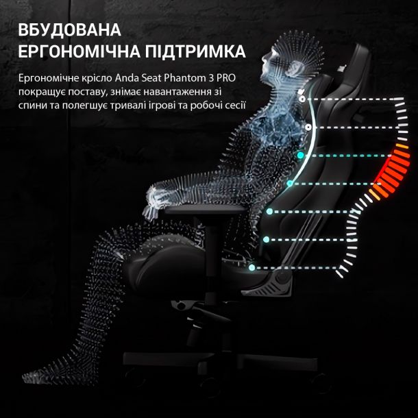 Кресло геймерское Phantom 3 Pro Size L Fabric Grey (871380172) kupistul