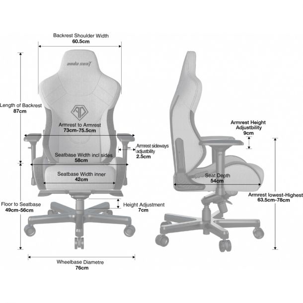 Крісло геймерське Anda Seat T-Pro 2 XL Blue (87487747) в Киеве