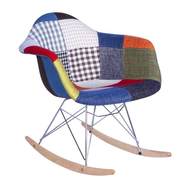 Кресло качалка HATTA Bryan Wood Arm Patchwork 1 (44478922) в интернет-магазине
