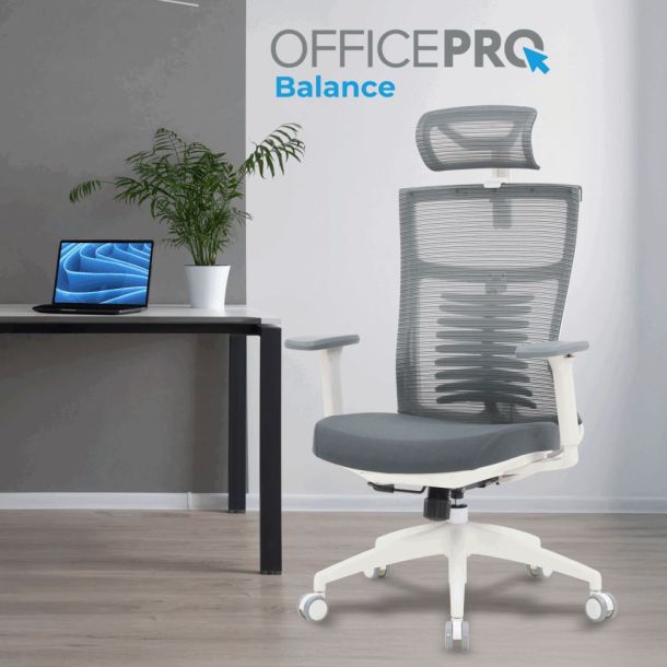 Крісло OfficePro Balance OC550 White, Dark Grey (1311485911) в интернет-магазине