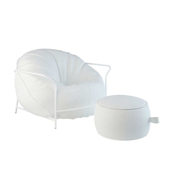Кресло с пуфом Uni outdoor LD-069 7001, Белый (137446314) недорого
