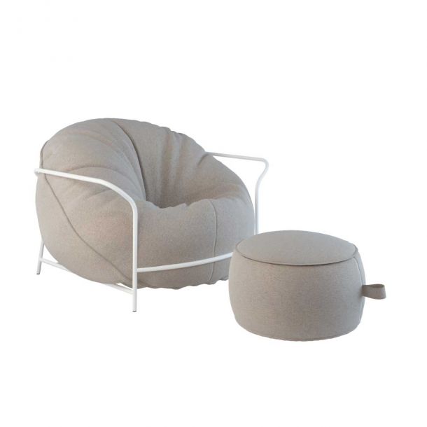 Кресло с пуфом Uni outdoor LD-069 7004, Белый (137446317) недорого
