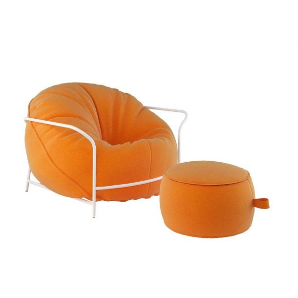 Крісло з пуфом Uni outdoor LD-069 7015, Білий (137446325) недорого