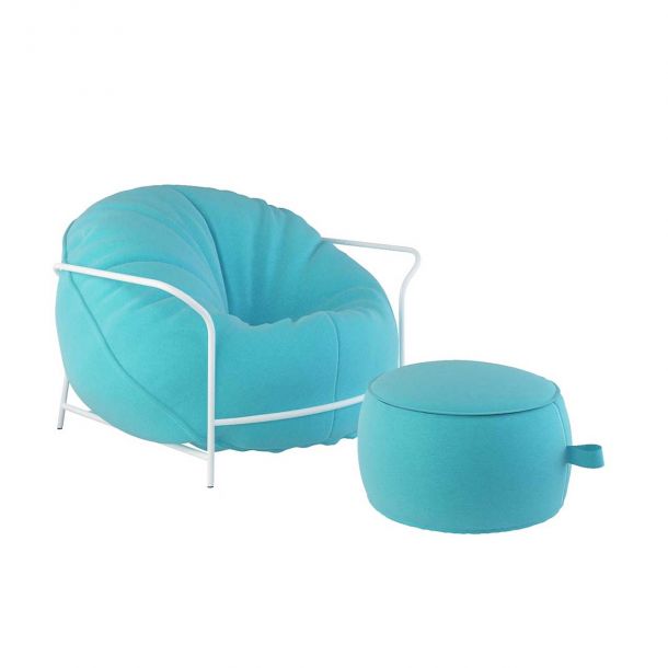 Кресло с пуфом Uni outdoor LD-069 7019, Белый (137446326) дешево