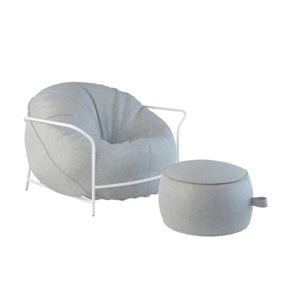 Кресло с пуфом Uni outdoor LD-069 7025, Белый (137446329) недорого