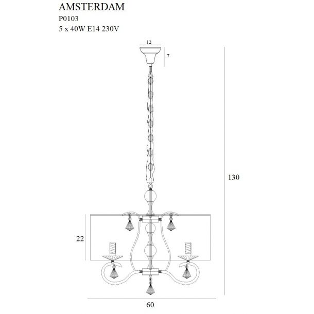 Люстра Amsterdam Chrome (118865178) в интернет-магазине