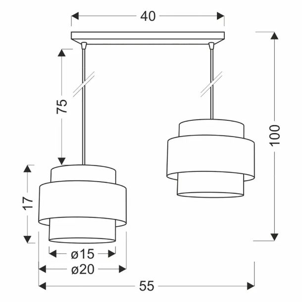 Люстра Candellux 32-17888 Twin Чорний (1721380553) в Киеве