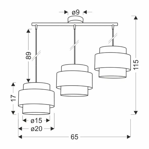 Люстра Candellux 33-18502 Hare Серый (1721380897) в Киеве