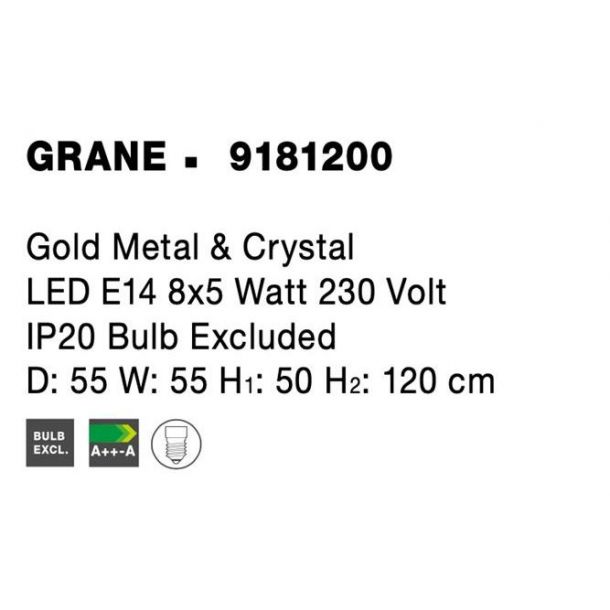 Люстра Grane D55 Золотистый (1591205132) недорого