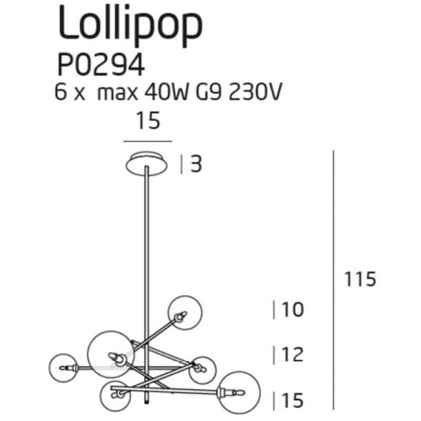 Люстра Lollipop 6 Brass (118866155) фото