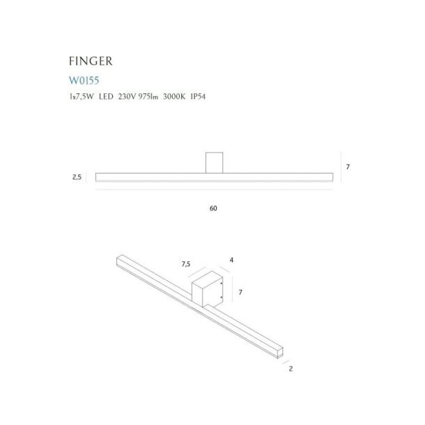 Настенный светильник FINGER 60 White (118865948) в интернет-магазине