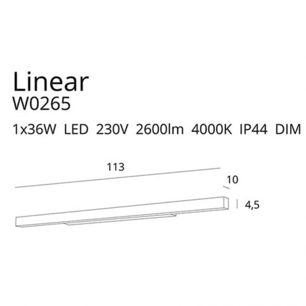 Настінний світильник Linear 36W White (118866009) с доставкой