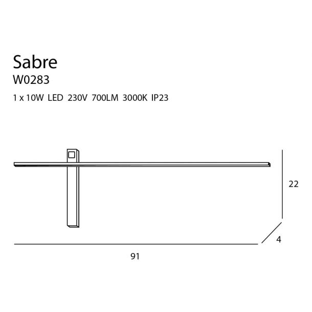 Настінний світильник SABRE 91 Black (118865454) в интернет-магазине