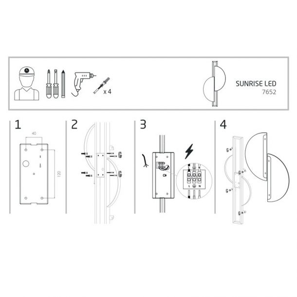 Настенный светильник Sunrise LED Коричневый (109727640) в интернет-магазине