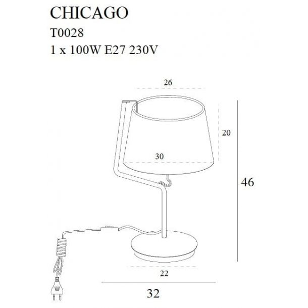 Настільна лампа Chicago Black (118865779) с доставкой