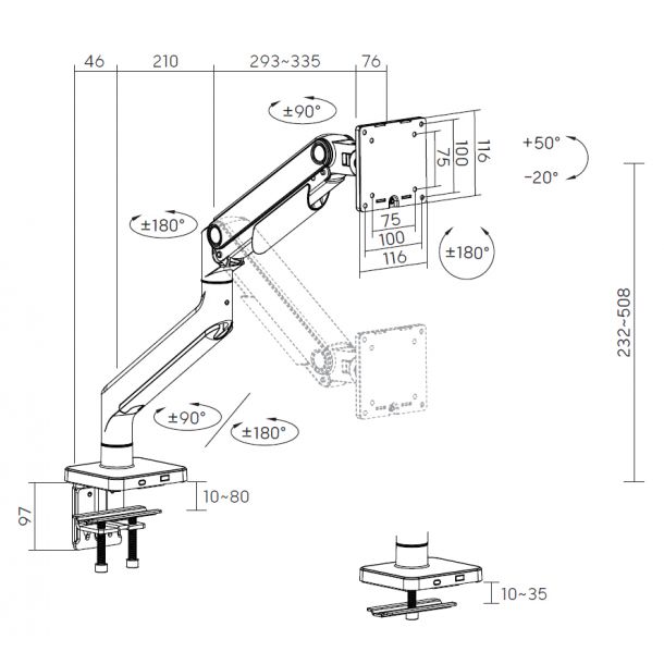 Настольное крепление для монитора OfficePro MA712B 17-49'' Black (1311205429) с доставкой